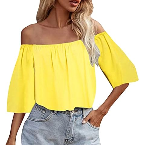 VEMOW Camisa Mujeres Sexy Hombros Descubiertos Rayas Cover