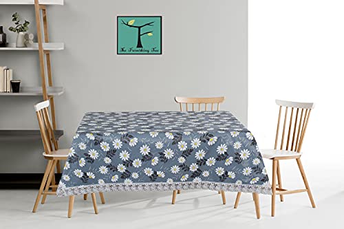 Image of The Furnishing Tree Waterproof Square Shaped Center Table Cover Size 40x40 inches with White Border Lace