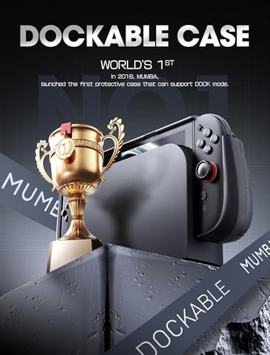 Image of Mumba Dockable for Nintendo Switch 2 Case with Flip Stand, [Titan] Ergonomic Switch 2 Grip Protective Cover Holds 5 Game Cards & 2 TF Cards TPU Accessories and Quick-Release Joy-Con Design