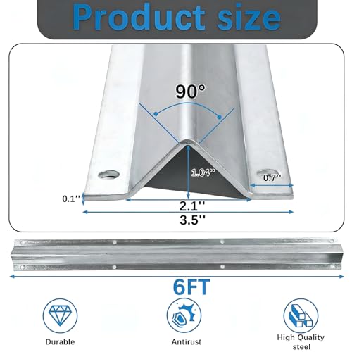 30 FT Extra Wide 3.5" Wide Heavy Duty V-Track for Sliding Gate, Compatible with 4" & 6" V-Groove Wheels, Galvanized Steel Ground Track Modular Design for Driveway, Warehouse & Industrial Gates by Mindoub - Used condition - Image 2