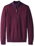 Thirty Five Kent Men's Cashmere Striped Quarter Zip Pullover