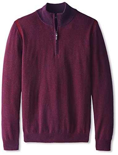 Thirty Five Kent Men's Cashmere Striped Quarter-Zip Pullover Sweater