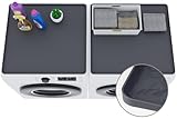 Washer and Dryer Covers for the Top: 2 Pack Silicone Washer Dryer Top Protector Mat - 25.6''x 23.6'' Non-slip Waterproof Washing Machine Cover Mat for Home Kitchen Laundry