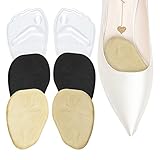 3 Pairs Ball of Foot Cushion Pads, Forefoot Pads Gel Foot Cushion Pads, Anti-Slip High Heel Insoles for Women, Party Feet, Pain Relief, Gel Insoles Insert Men's for All Shoes Beige Clear Black