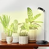 fayleer Pflanzenlampe LED Vollspektrum mit Optischer Linse für Hohe PPFD, Desktop Grow Lampe mit 6/12/18H Timer, Höhenverstellbar Grow Light Pflanzenlicht Wachstumslampe mit Sockel für Zimmerpflanzen