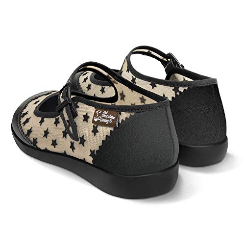 Image of Hot Chocolate Design Chocolaticas Funky Ballerina Mary Jane for Women, Havana Stars, 8 Women