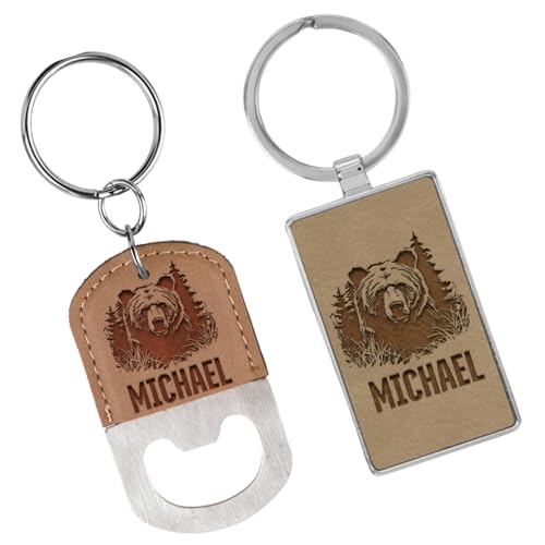 Personalized Bear Crazy Horse Leather Mens Wallet, Mens Wallet Bear,Christmas Gifts, Country Wallets for Men, Custom Leather Wallets for Men, Bears Walet2