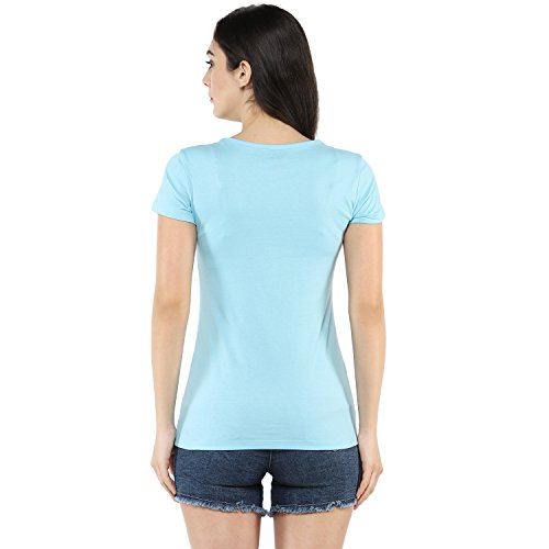 Image of Modeve Women Printed Cotton Blend Half Sleeve Round Neck T-Shirt for Summer