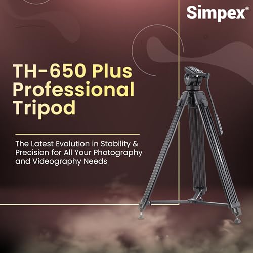 Image of Simpex Tripod 650,Professional Heavy Duty Tripod with Upload Upto 15 kg, Comes with Carry Bag