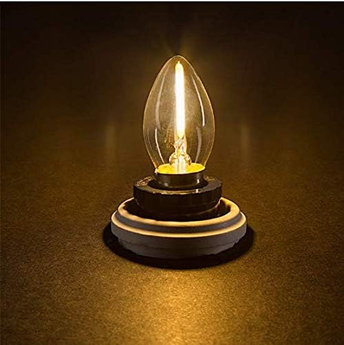 KLED LED Vintage Edison Bulb, Dimmable, C7 1W (10W Equivalent), LED Filament Bulb, 60 Lumen, 2700K (Warm White), Medium Base E12, CRI 85+, 110-120v, UL-Listed (5 Pack) (1)