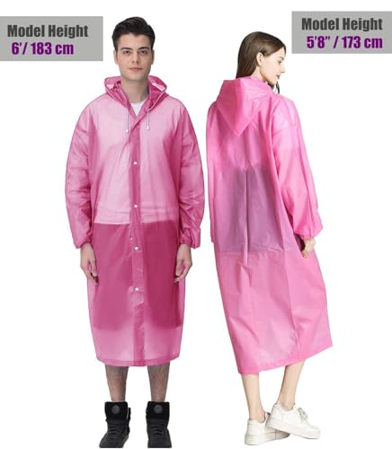Image of Raincoat 2 Pack Rain Ponchos for men women Adults, Reusable Portable rain coat with Hood