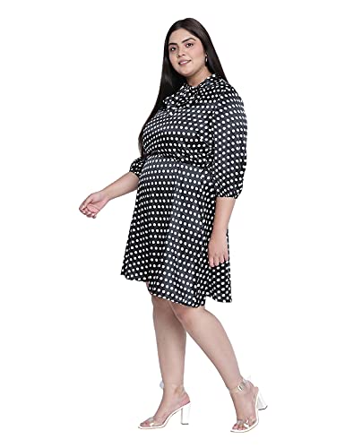 Image of oxolloxo Plus Size Printed Tie Knot Dress