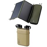 ELECOM NESTOUT 2-Panel Solar Panel Charger + 15000mAh Outdoor Power Bank (Beige)