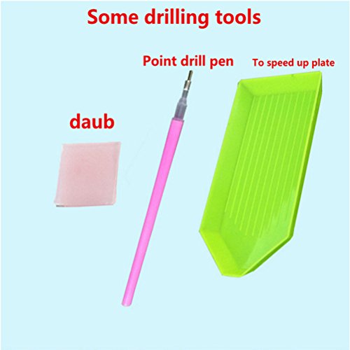 Pintura de diamante SUPVOX com strass e costura cruzada bordada 5 imagens combinação para decoração