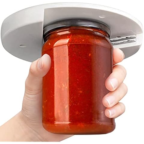 Jar Opener for Weak Hands -Single Hand Under Cabinet Lid and Bottle Opener Gripper Mason Jar Opener for Seniors with Arthritis Easy to Use Cover