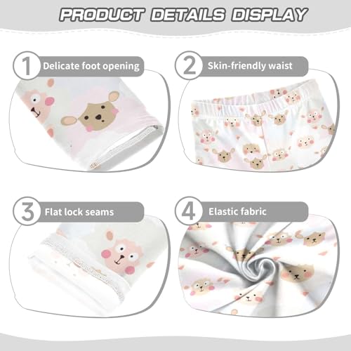 Colorful Sheep Girls Leggings,Workout Leggings for Girls Toddler Athletic Legging Size for 3-10T3