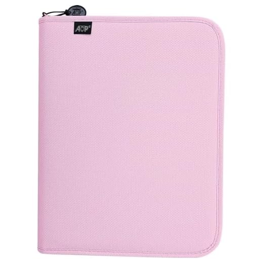 Fichário Escolar, Sweet, com Zíper, Rosa com Estojo + Divisórias, 96 Folhas, ACP