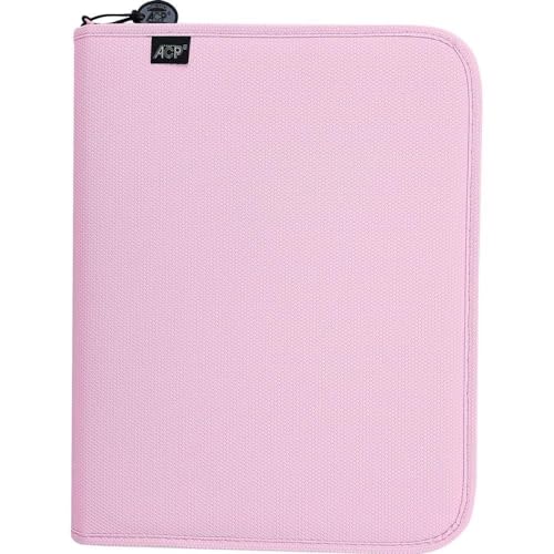 Fichário Escolar, Sweet, com Zíper, Rosa com Estojo + Divisórias, 96 Folhas, ACP