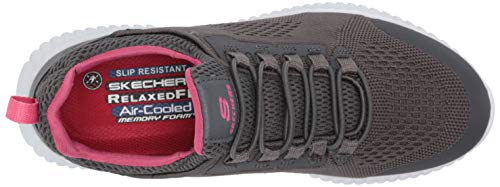 Skechers Womens Athletic Slip On Bungee Food Service Shoe, Grey, 8.5 #TOP4
