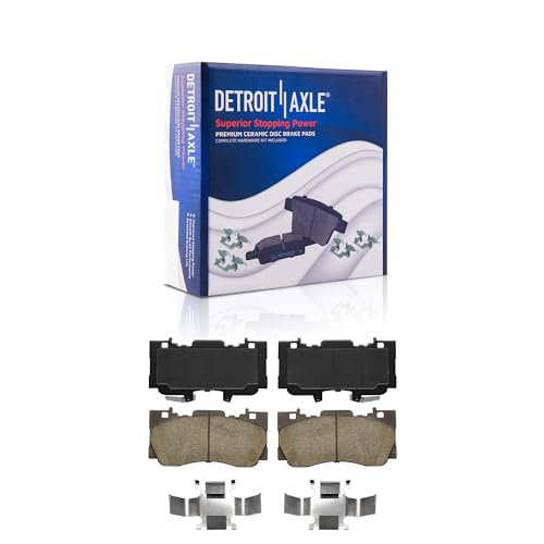 Detroit Axle - Front Brake Pads for 2015-2023 Ford Mustang 2016 2017 2018 2019 2020 2021 2022 Ceramic Brake Pads w/Hardware Replacement