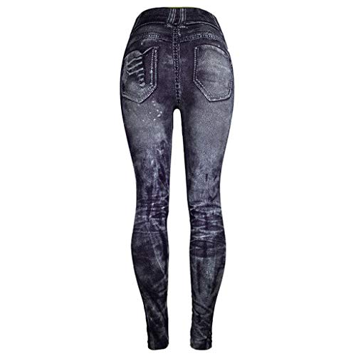 Pantalones de Jeans de Imitación, SUNNSEAN de Damas y Mujeres Colores Caderas Super Elásticos Adelgazan los Pantalones de Moda Casual para Jogging Running Deportes Fitness Yoga Leggings Deportivos Cover
