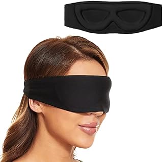 ALASKA BEAR Sleep Mask for Side Sleepers 2022 Headband Design, Cup-Shaped and Extra-Soft, 100 Blackout Eye Mask Shades Cover for Men and Women, Machine Washable, Black