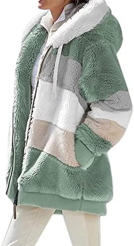 ABINGOO Dames Fleecejas met Capuchon Pluche Winterjas Warme Hoodie