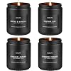Scented Candles Set | Men Candle Set, Scented Candles for Home, Gifts for Men Aromatherapy Gift Set – 4 Pack Manly Gifts for Dad Fathers Day, Soy Candle of Leather/Smoke & Vanilla/Oak/Lavender