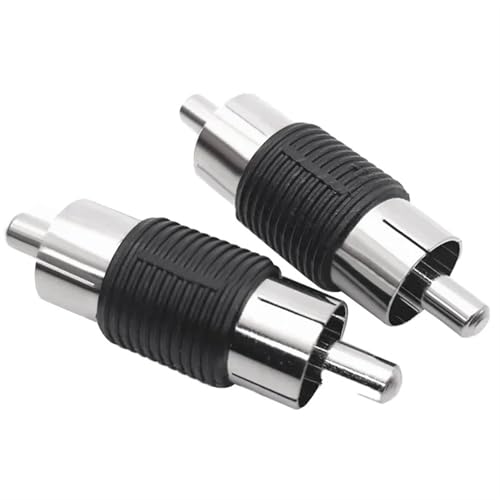 Adaptateur vidéo AV droit nickelé connecteur RCA mâle vers mâle prise M/M