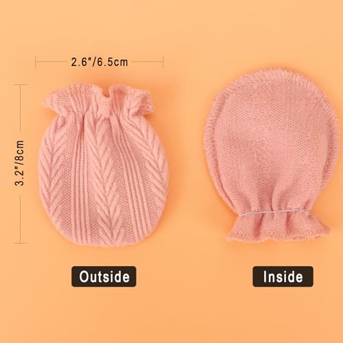 Image of AQOKKA Baby Swaddle Blankets with Bow Hat Mittens Set Wheat-Pattern Infant Receiving Blankets Swaddles for Newborns Unisex Toddler Swaddle Wrap Sets for Baby Girls Boys Nursery Warm Shower Gift
