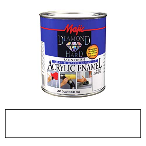 Majic Paints 8-1520-2 Diamond Hard Acrylic Enamel Premium Paint, 32 Fl Oz (Pack of 1), Satin White