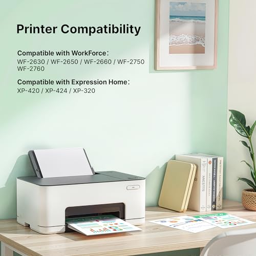 Image of 220XL Ink Cartridges Remanufactured for Epson 220 XL 220XL Ink Cartridges for Epson Printer to Use with WF-2760 WF-2750 WF-2660 WF-2650 WF-2630 XP-424 XP-420 XP-320 (Black Cyan Magenta Yellow) 4 Pack