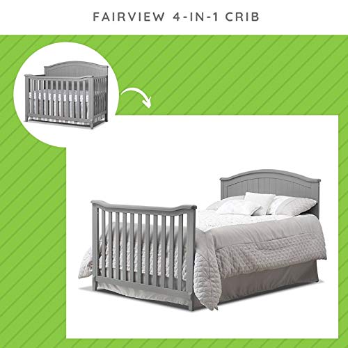 Image of Full-Size Conversion Kit Bed Rails for Sorelle Convertible Cribs - Solid Wood Rail - Toddler and Adult Bed Rail for Full-Size Beds - Essential Nursery & Baby Furniture (Model #221, Gray)