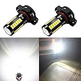 Alla Lighting 5201 DRL PS19W 5202 LED Fog Lights Bulbs 9009 PS24W FF 12085 C1, 6000K Xenon White 2800lm Xtreme Super Bright 5730 33-SMD 12V