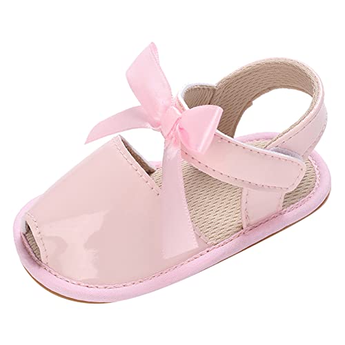 Summer Children Infant Toddler Shoes Girls Sandals Flat Bottom Non Slip Lightweight Fish Mouth Sandals (Pink, 4 Infant)