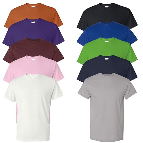 Gildan Brands T-Shirt Men DryBlend, 50/50 Adult Tee 5.5Oz, Multipack 1I3I6I10