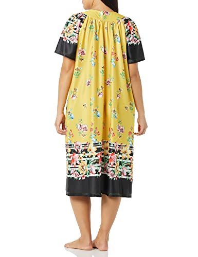 Image of AmeriMark Casual Women's Patio Muumuu House Dress Loose Comfortable Short Sleeve Sun Dress Lounger Gown Sleepwear for Ladies