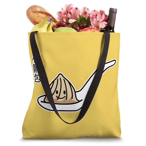 Bolso tipo tote con diseño de xiaolongbao, albóndigas chinas en sopa, dim sum miniatura 4