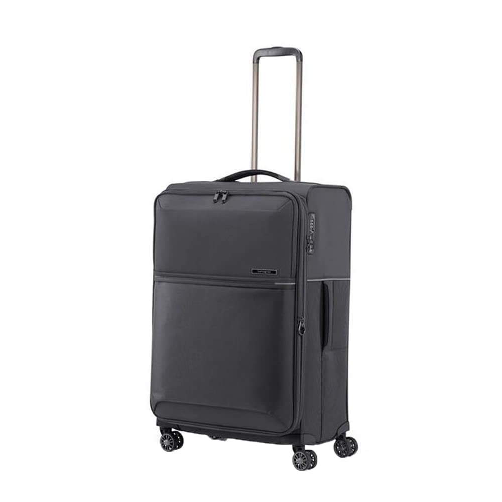Nylon 8 Wheels 73H 71 Cms Spinner Softsided Medium Check-In Luggage | Trolley Bag For Men Women, Black