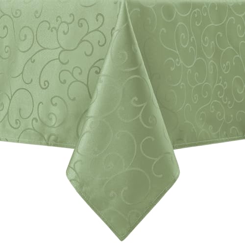 Romanstile Tovaglia Verde Salvia Antimacchia 240x140 cm Rettangolare Eleganza Tovaglie