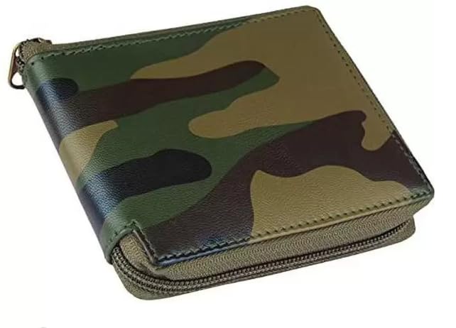 wildmart WILDEMART Men's Stylish Wallet Personalised Mens Purse with Name with Army Zipper .Bi-Fold Wallet - 6 Card Slots, 1 Card Case, Coin Pocket, Hidden Pockets-picture-16