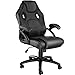 TecTake 800770 Sedia da Ufficio, Poltrona da Gioco, PC Direttore Scrivania, Ergonomica, Altezza Regolabile, 5 Rotelle Doppie, PVC -Disponibile in Diversi Colori (Nero-Nero | No. 403457)