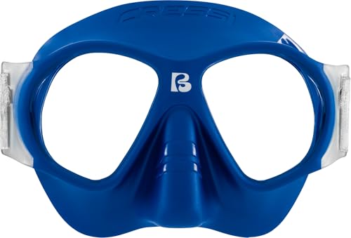 Cressi Depuis 1946 Breezy Mask Masque à lentilles en Polycarbonate et Visage Souple TPR pour Snorkeling, Natation en Surface Vacances à la mer Bleu Sangle élastique Blanche Taille Unique