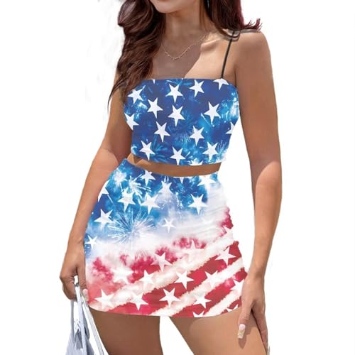 Image of 2025 Sexy Spaghetti Strap Crop Tops and Bodycon Skirt Casual 2 Piece Set S-4XL