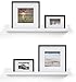 Greenco Picture Shelf, Set of 2 Wall Mounted Photo Ledge Floating Shelves for Bedroom, Living Room, Kitchen, Bathroom, Nursery Display, White Finish