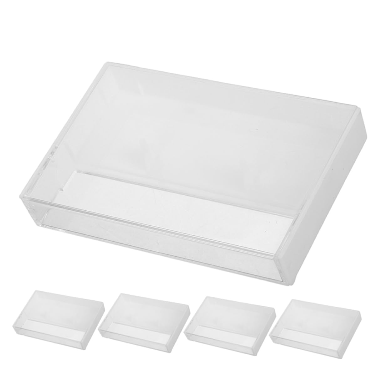 STOBAZA 5pcs Retro Cassette Tape Storage Box Clear Plastic Holder for Vintage Aesthetics for Storing Tapes Jewelry Crystals Design for Safe Organization