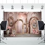 7x5ft Retro European Frame Wall Backdrop Interior Chic Frame Wall Background Female Art Portrait Bride Shower Photography Background Studio Props