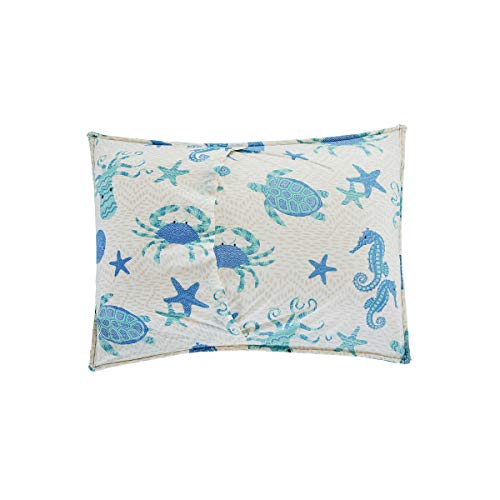 C&F Home Outlook Beach Ocean Coastal Blue Seahorse Turtle Crab Octopus Starfish Sand Dollar King 3-Piece Beach Reversible Coverlet Lightweight Quilt Set with 2 King Shams King 3 Piece Set Blue - Image 6