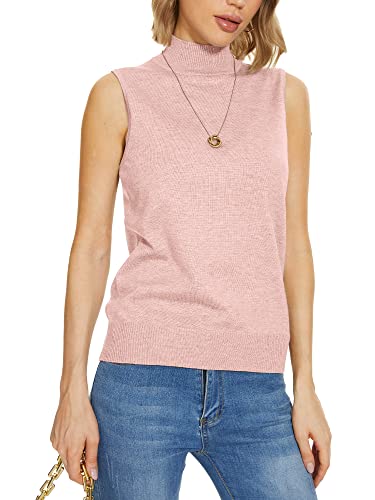 Image of INKOFF Sleeveless Mock Neck Turtleneck Knit Tops Women Dressy Casual Sweater Vest Business Work Tank