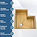 Strictly Sinks 30 Inch Corner Kitchen Sink Undermount - 16 Gauge Stainless Steel Sink Undermount, Scratch & Stain Resistant Corner Single Bowl Workstation Sink with Accessories (Gold)